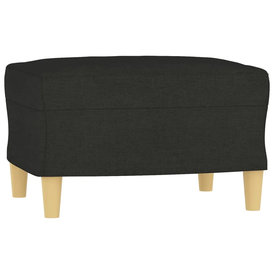 Ensemble de canapés 3 pcs avec coussins noir tissu - 5