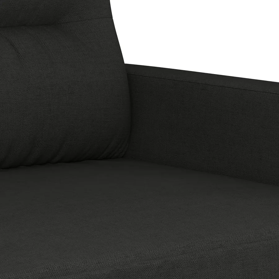 Ensemble de canapés 3 pcs avec coussins noir tissu - 8