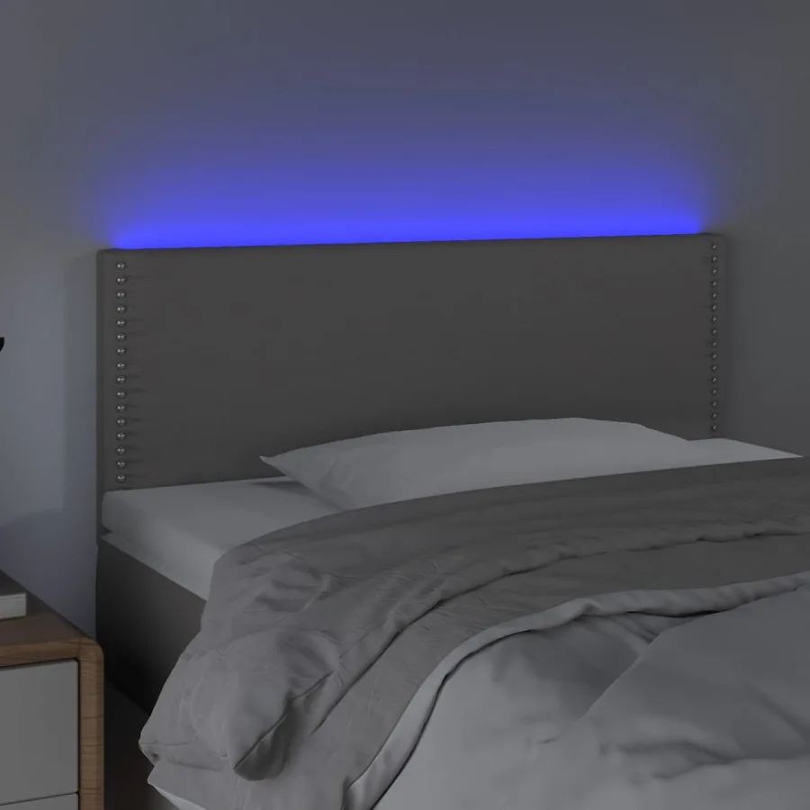 Tête de lit à LED Gris 100x5x78/88 cm Similicuir - 3