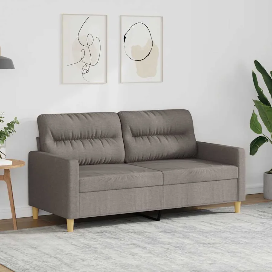 Canapé à 2 places Taupe 140 cm Tissu