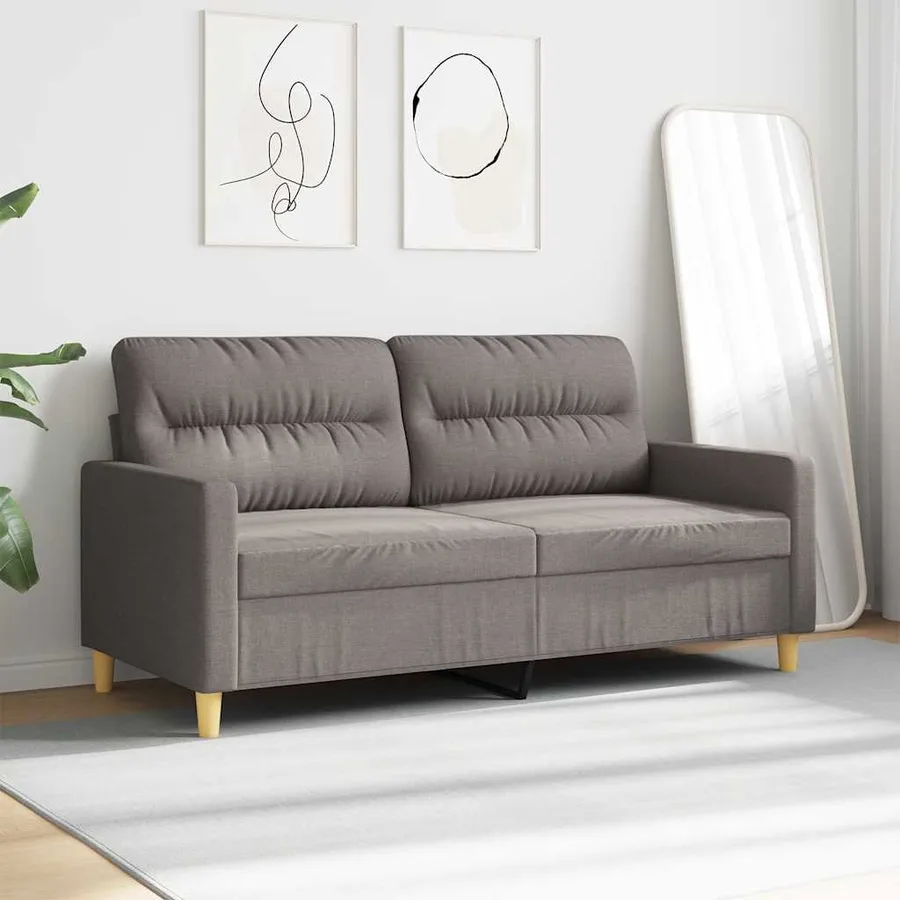 Canapé à 2 places Taupe 140 cm Tissu - 3