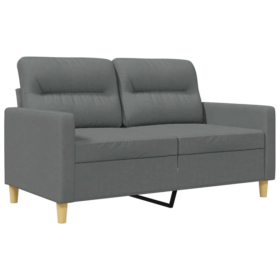 Canapé à 2 places Gris foncé 120 cm Tissu - 2