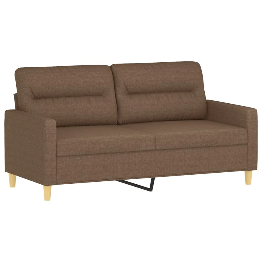 Canapé 2 places avec oreillers décoratifs marron 140 cm tissu - 4