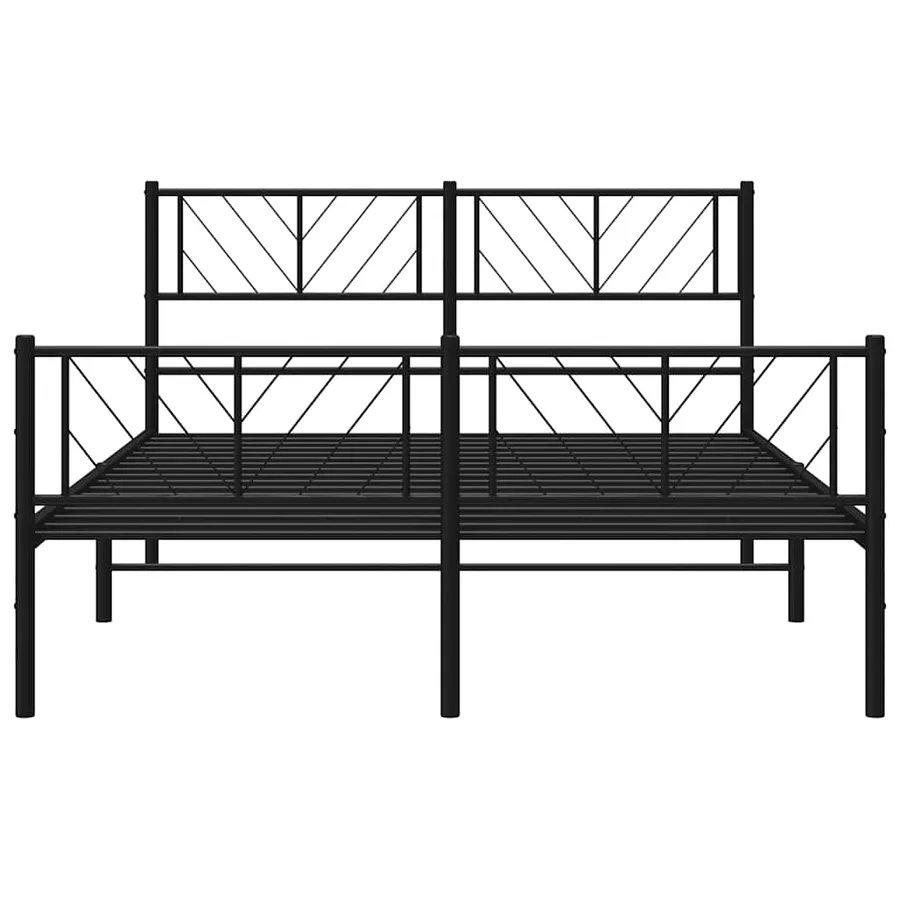 Cadre de lit métal sans matelas avec pied de lit noir 120x190cm - 5
