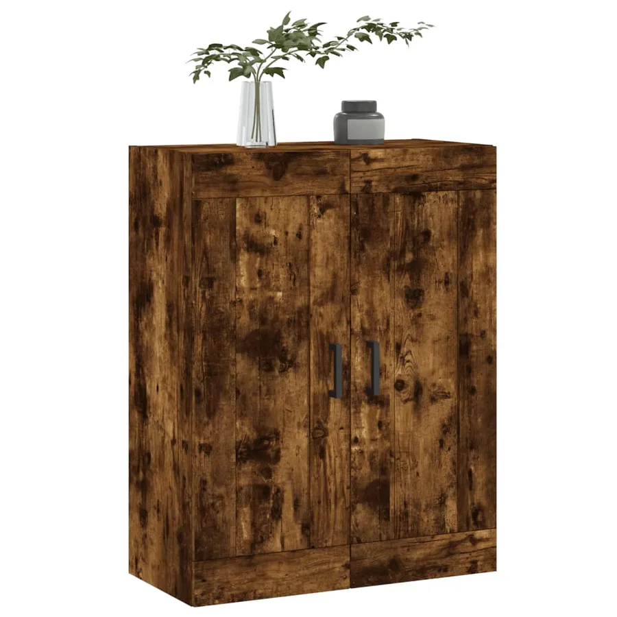 Armoire murale chêne fumé 69,5x34x90 cm bois d'ingénierie - 4