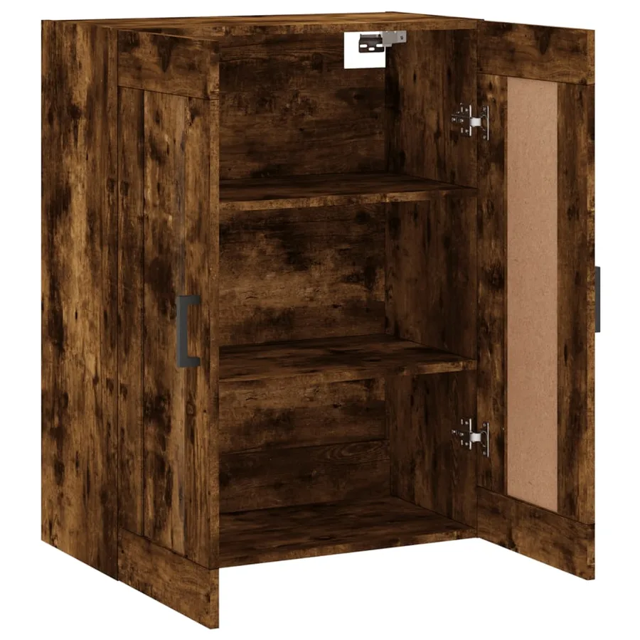Armoire murale chêne fumé 69,5x34x90 cm bois d'ingénierie - 7