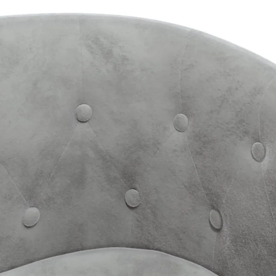 Fauteuil avec repose-pied gris clair velours - 6