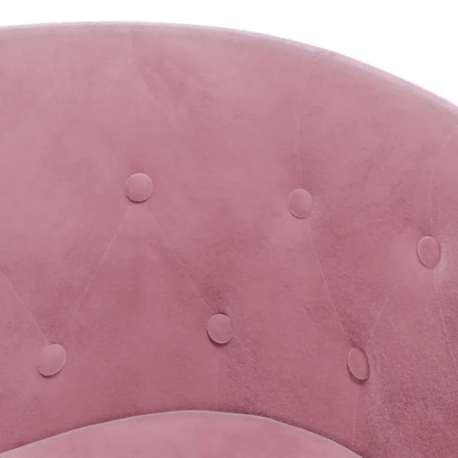Fauteuil avec repose-pied rose velours - 6