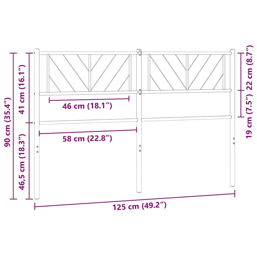 Tête de lit de remplacement métal blanc 120 cm - 7