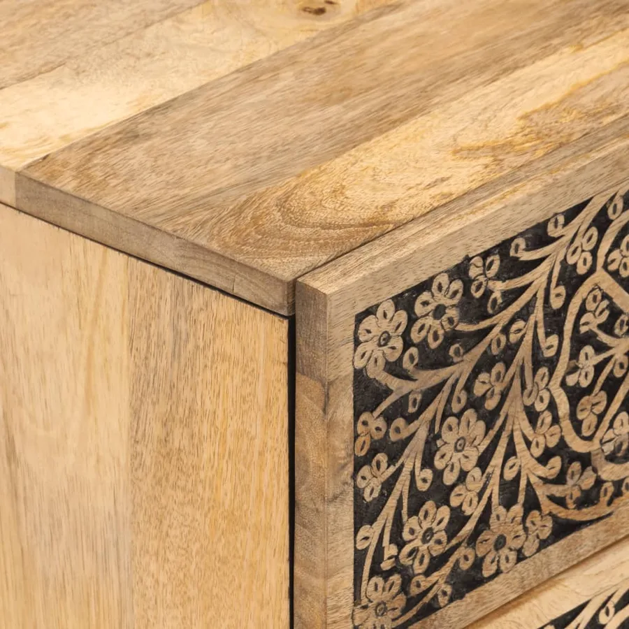 Table de chevet 40x33x46 cm Bois de manguier solide - 8