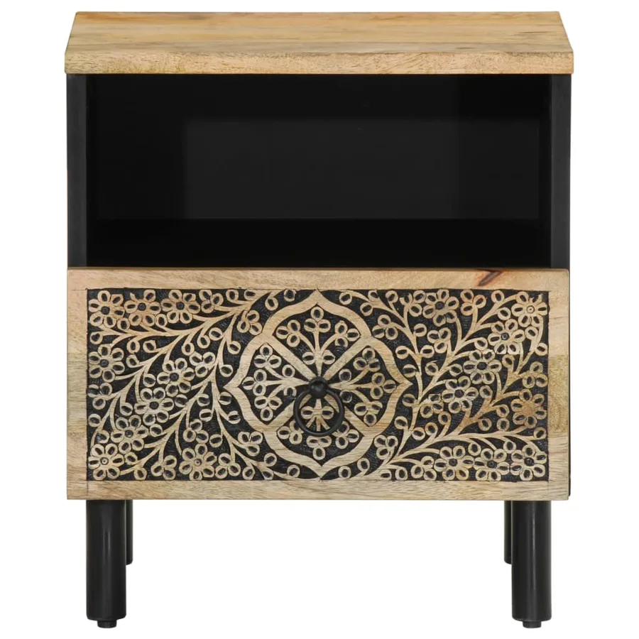 Tables de chevet 2 pcs 40x33x46 cm Bois de manguier solide - 6