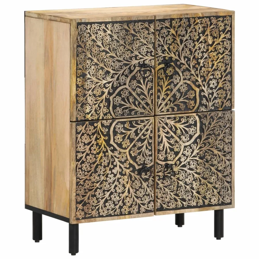 Armoire latérale 60x33x75 cm bois massif de manguier - 2