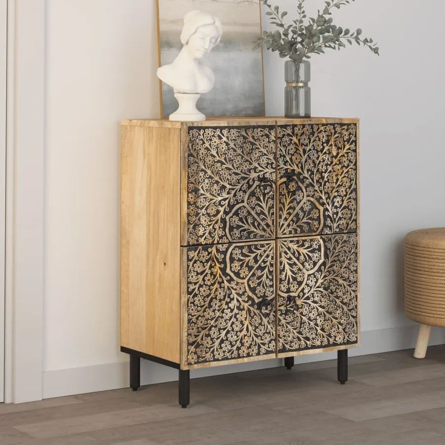 Armoire latérale 60x33x75 cm bois massif de manguier - 3