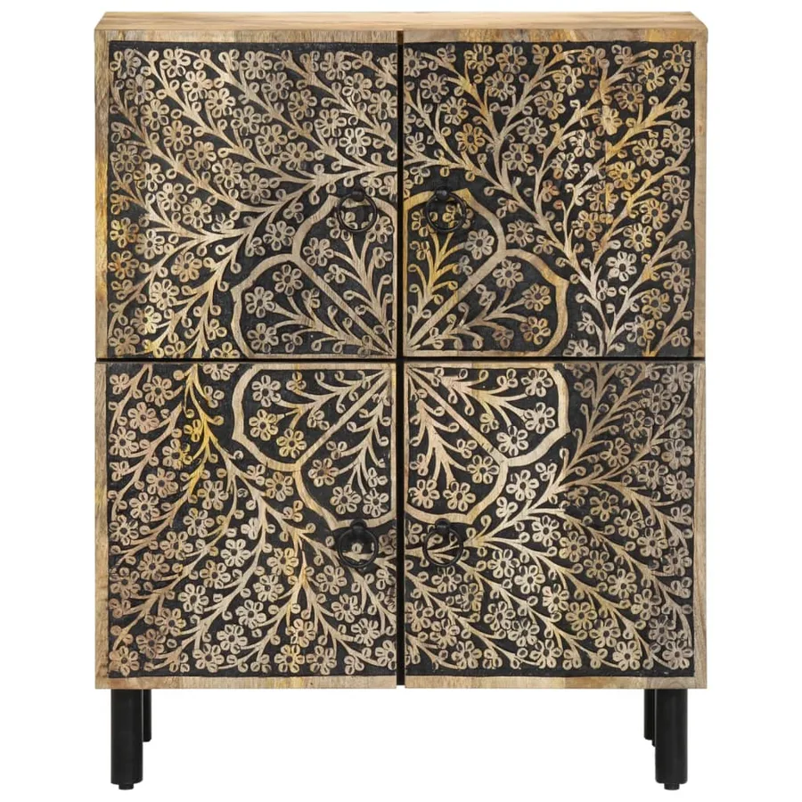 Armoire latérale 60x33x75 cm bois massif de manguier - 5