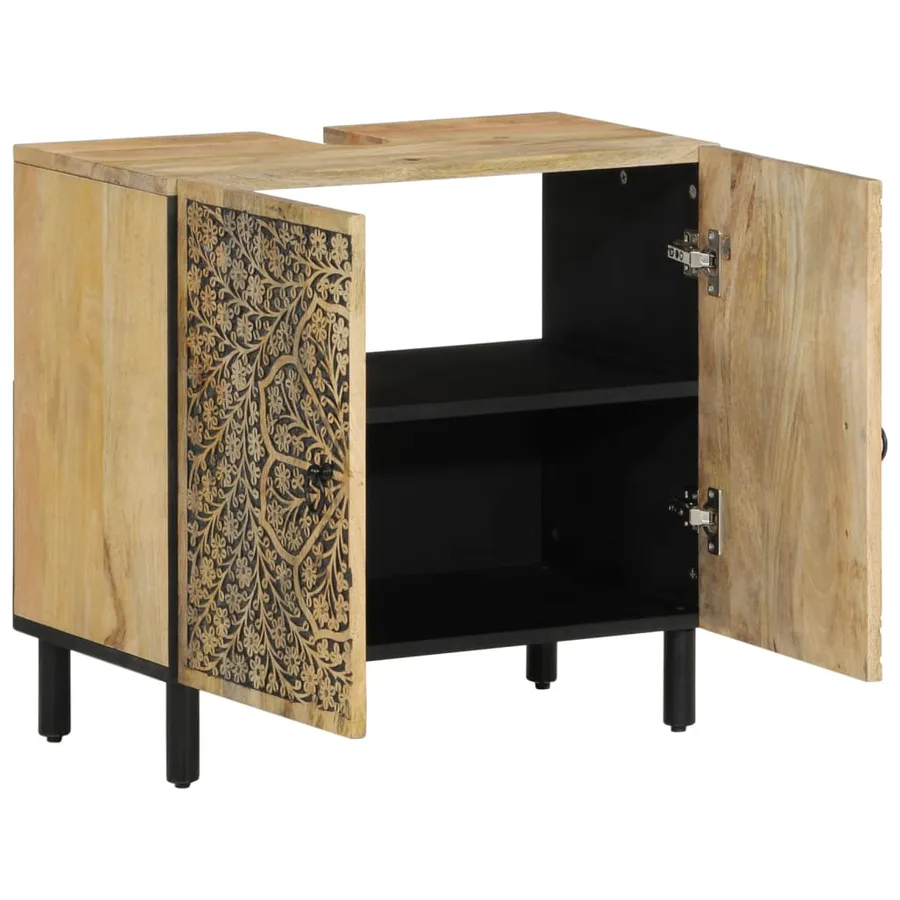Armoire lavabo de salle de bain bois massif de manguier - 2
