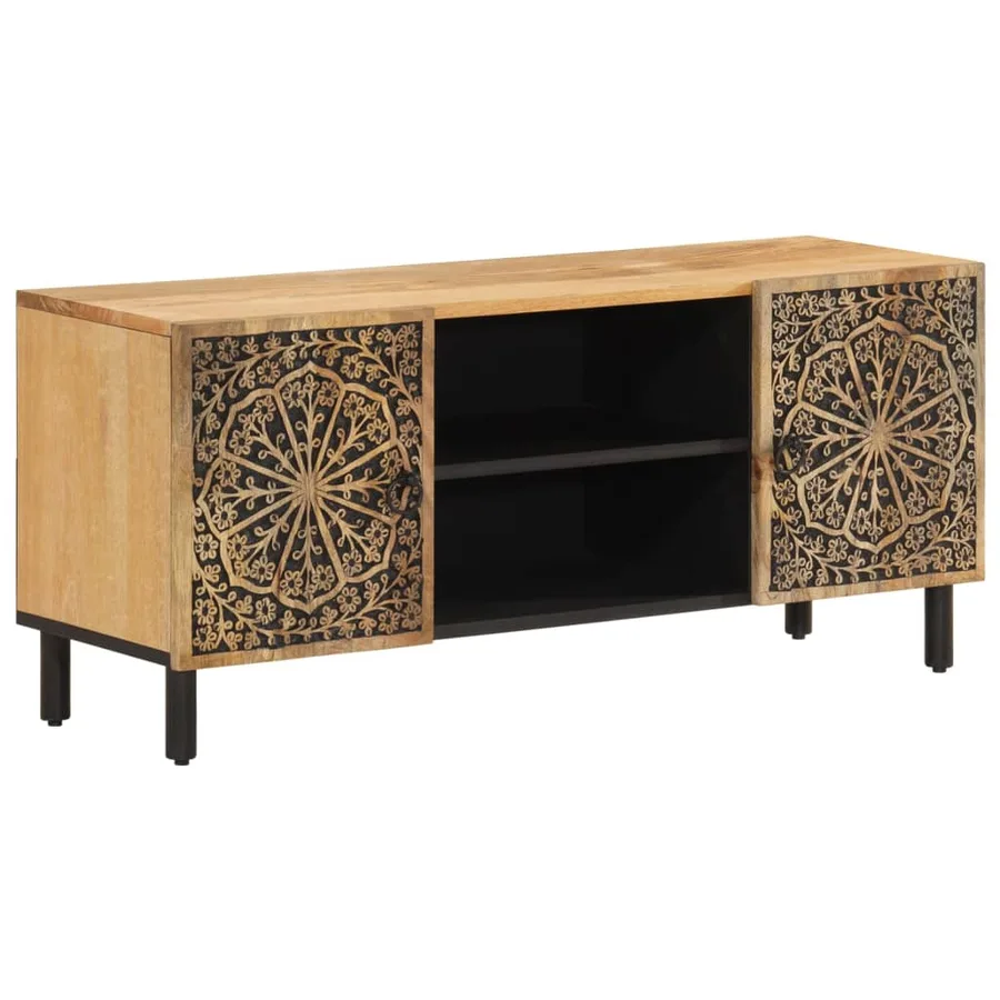 Meuble TV 105x33x46 cm Bois massif de manguier - 2
