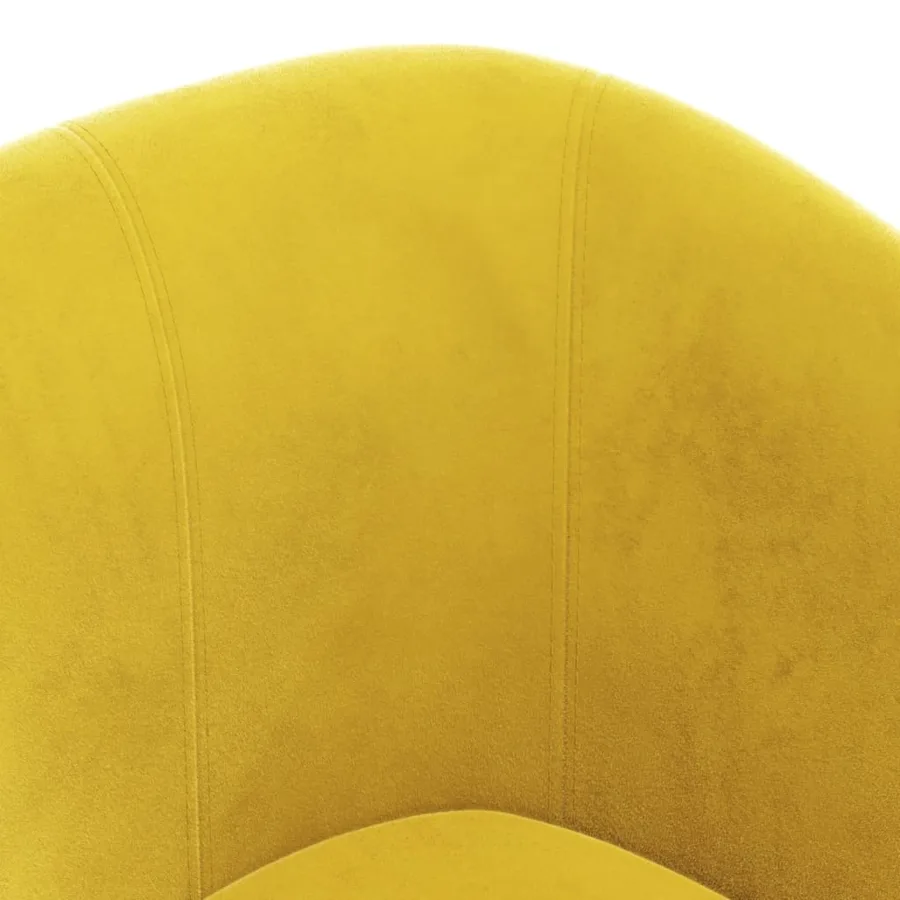 Chaise cabriolet avec repose-pied jaune velours - 6