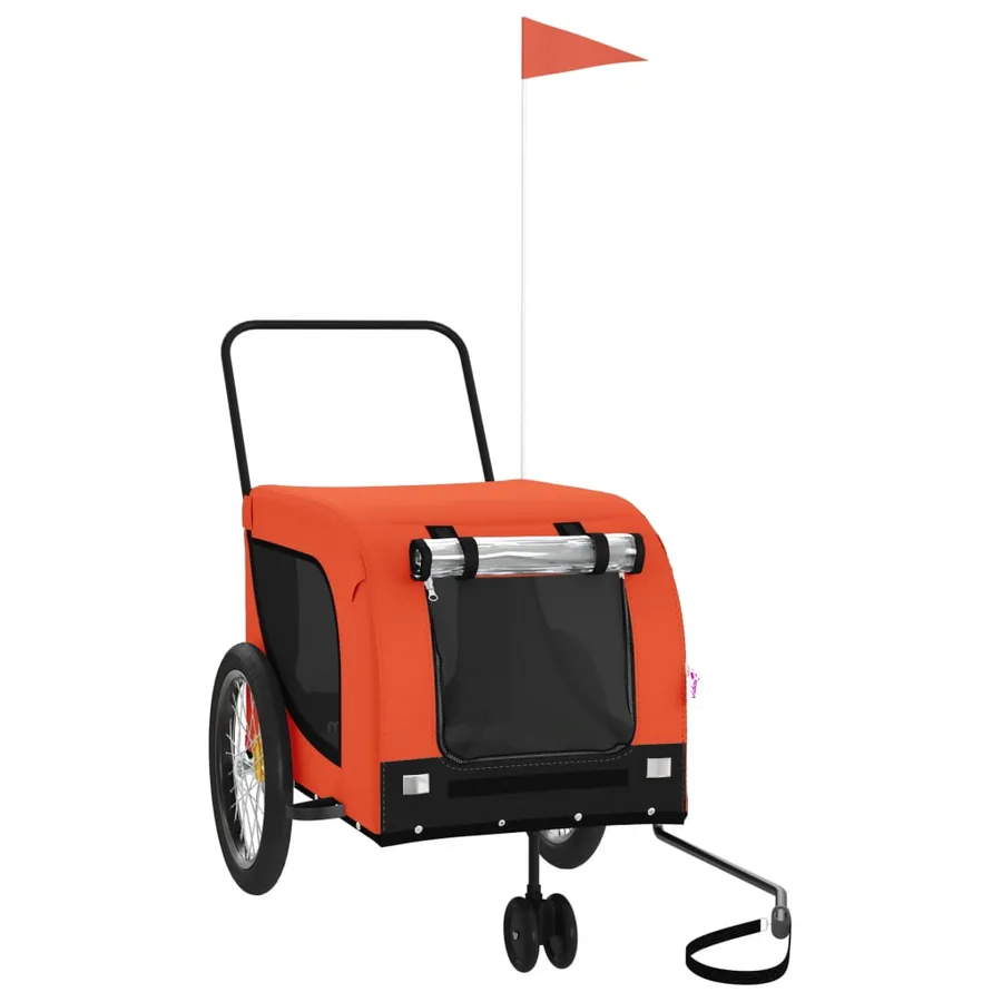 Remorque de vélo pour animaux de compagnie orange et noir - 2