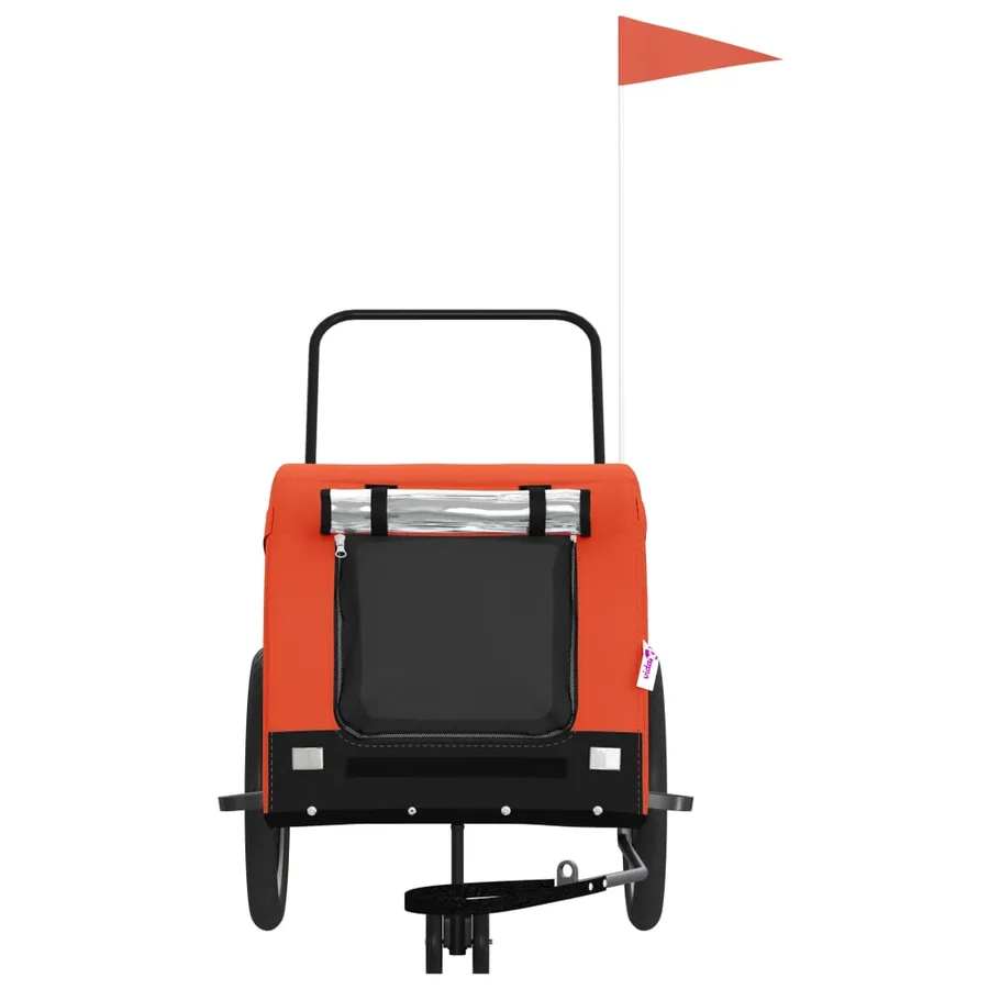 Remorque de vélo pour animaux de compagnie orange et noir - 3