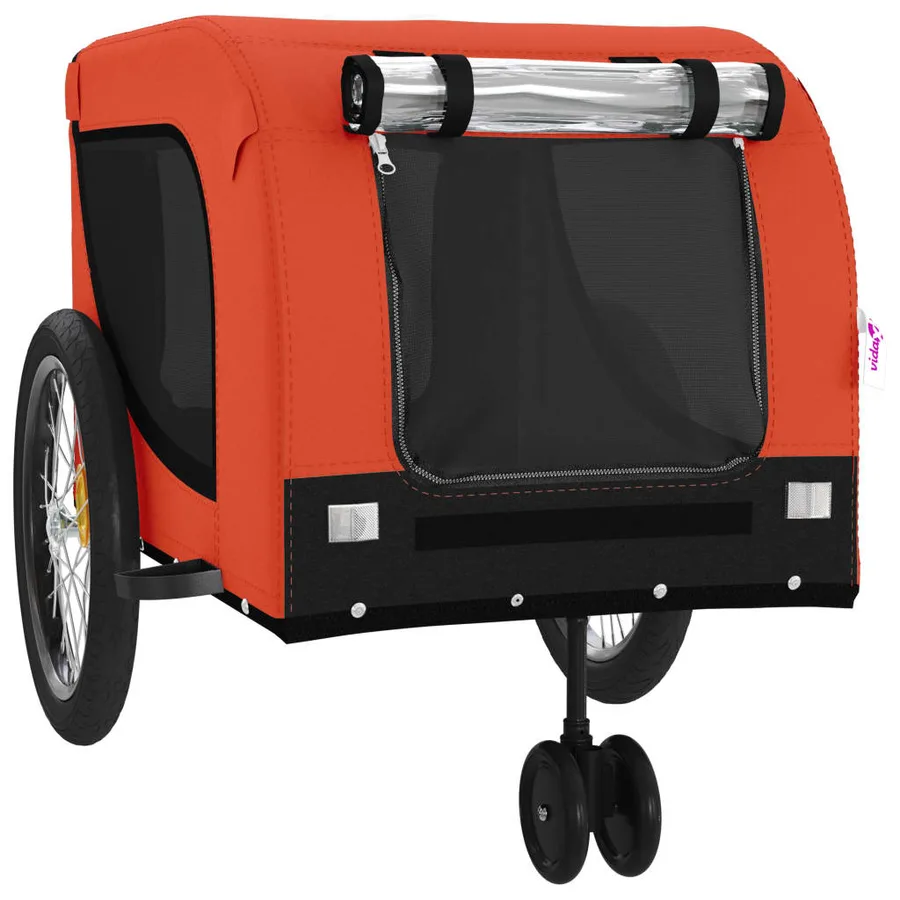 Remorque de vélo pour animaux de compagnie orange et noir - 4