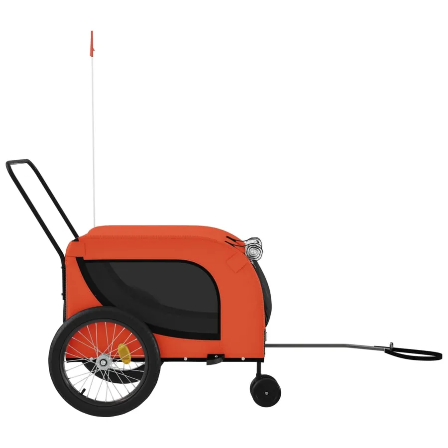 Remorque de vélo pour animaux de compagnie orange et noir - 5
