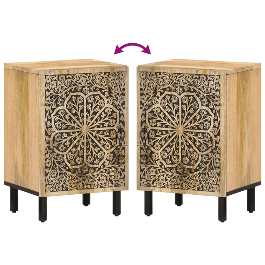 Armoire de salle de bain 38x33x58 cm bois massif de manguier - 6