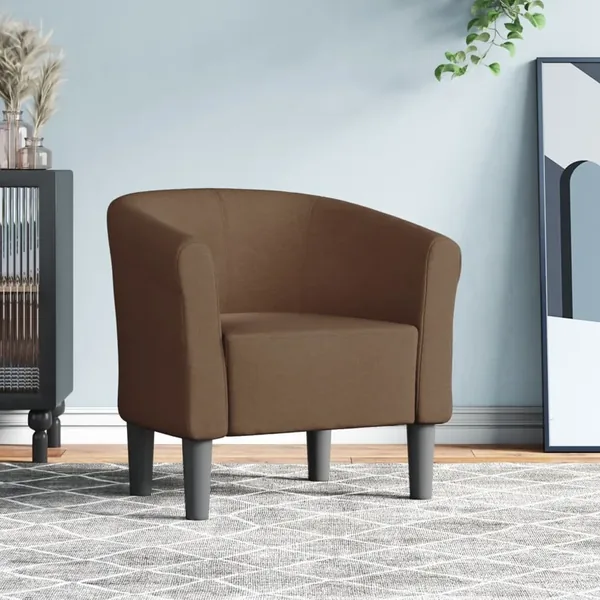 Chaise cabriolet marron tissu