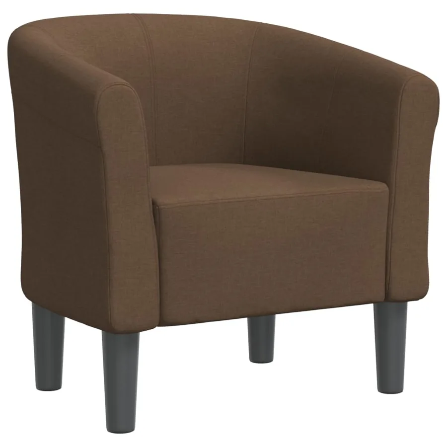 Chaise cabriolet marron tissu - 2