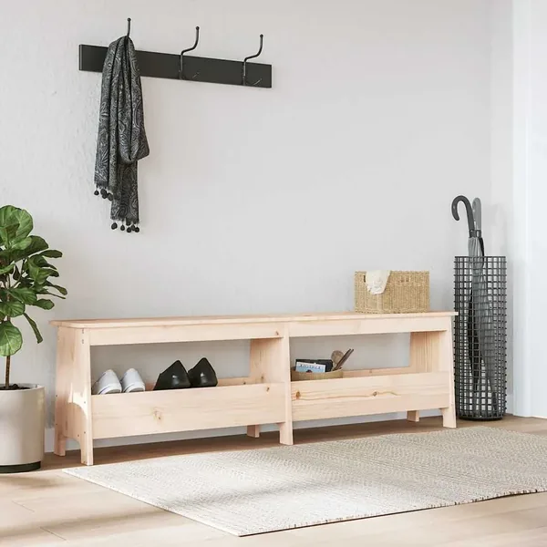 Banc d'entrée 160x28x45 cm Bois massif Pin