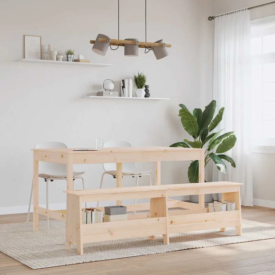 Banc d'entrée 160x28x45 cm Bois massif Pin - 3