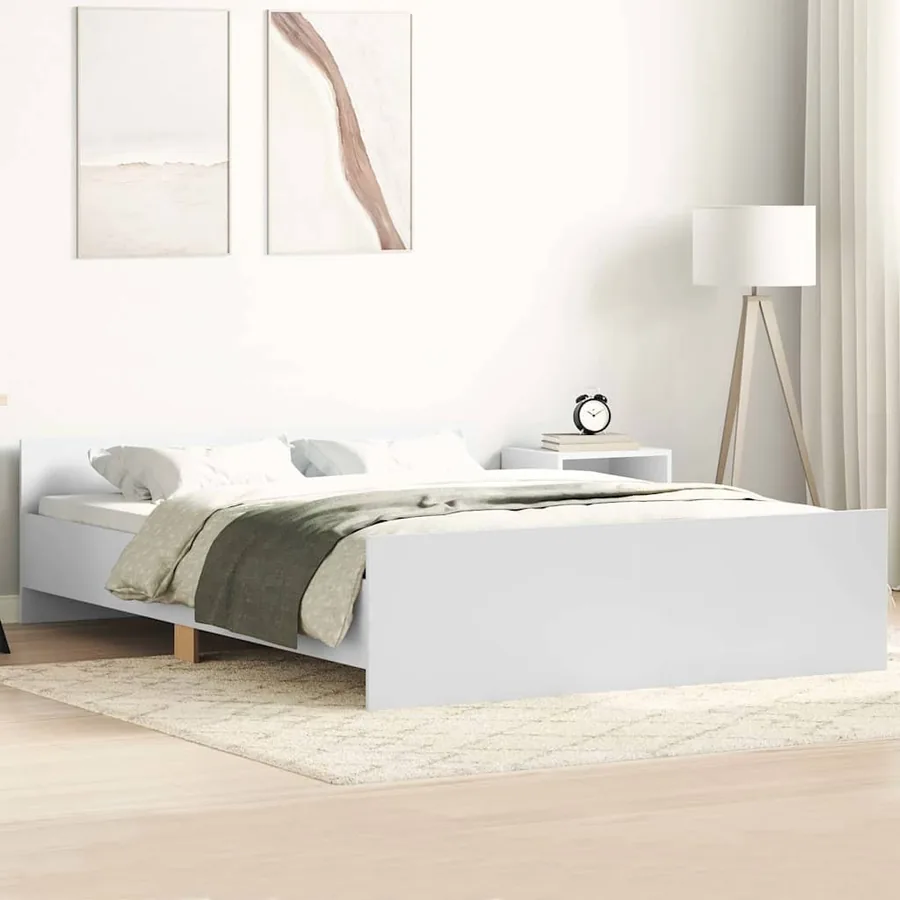 Cadre de lit sans matelas blanc 135x190 cm