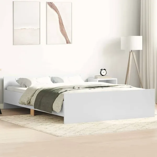 Cadre de lit sans matelas blanc 135x190 cm