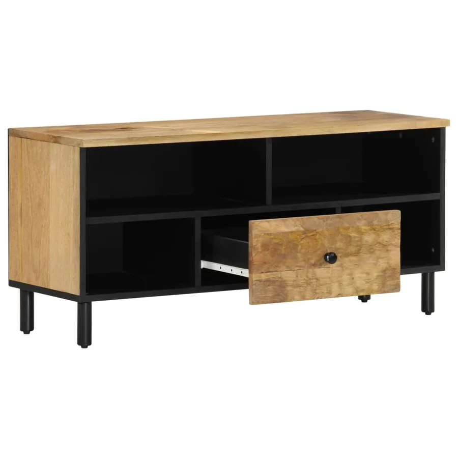 Meuble TV 100x33x46 cm bois massif de manguier - 2