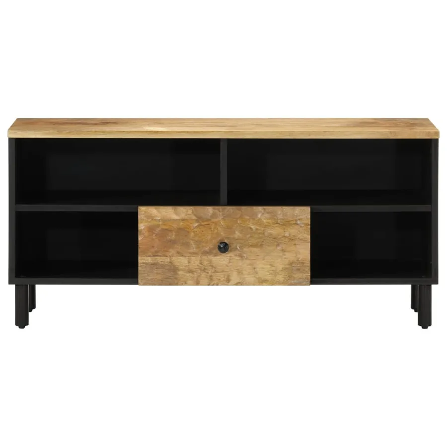 Meuble TV 100x33x46 cm bois massif de manguier - 3