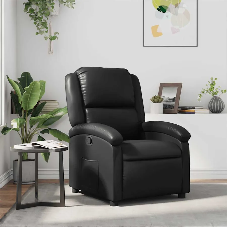 Fauteuil inclinable en similicuir noir