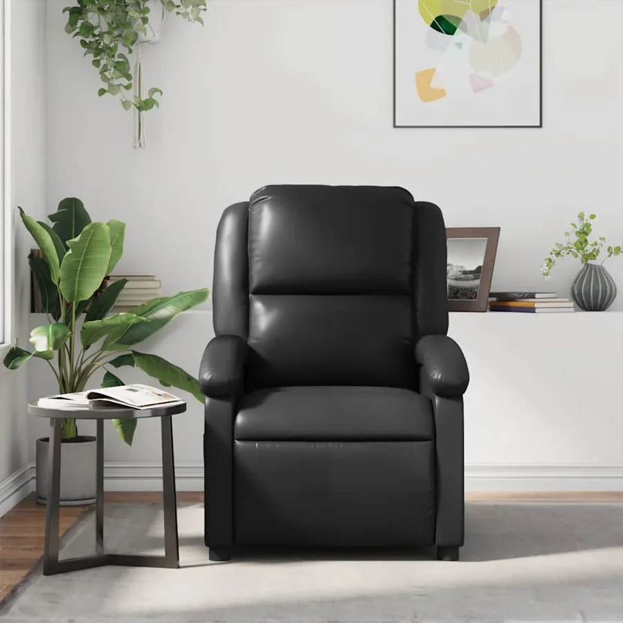 Fauteuil inclinable en similicuir noir - 3