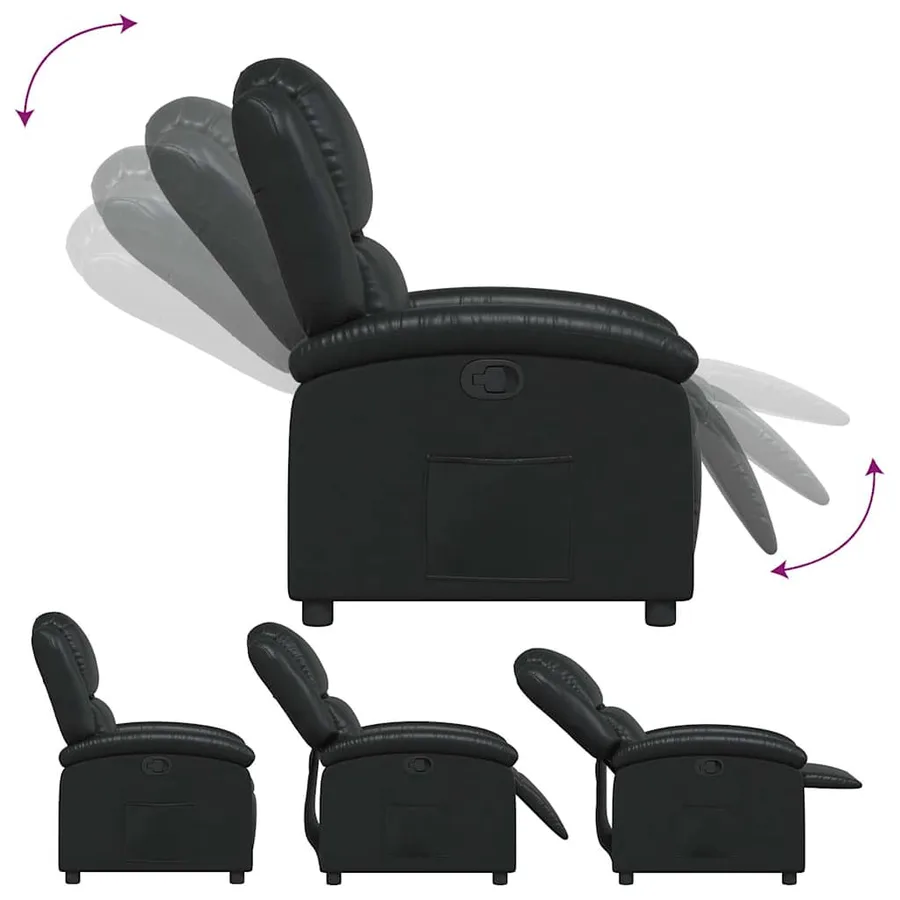 Fauteuil inclinable en similicuir noir - 7