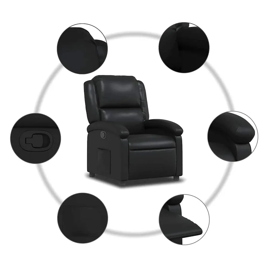 Fauteuil inclinable en similicuir noir - 8