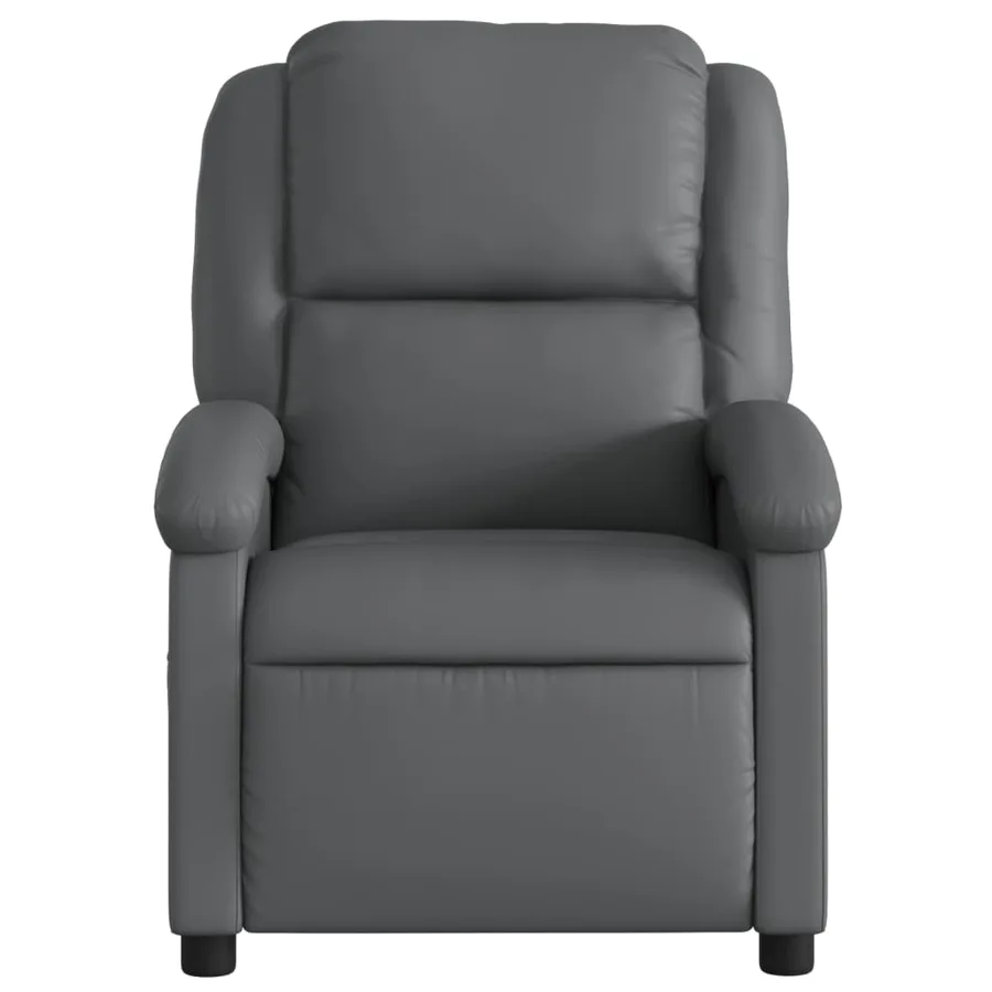 Fauteuil de massage inclinable en similicuir gris - 7