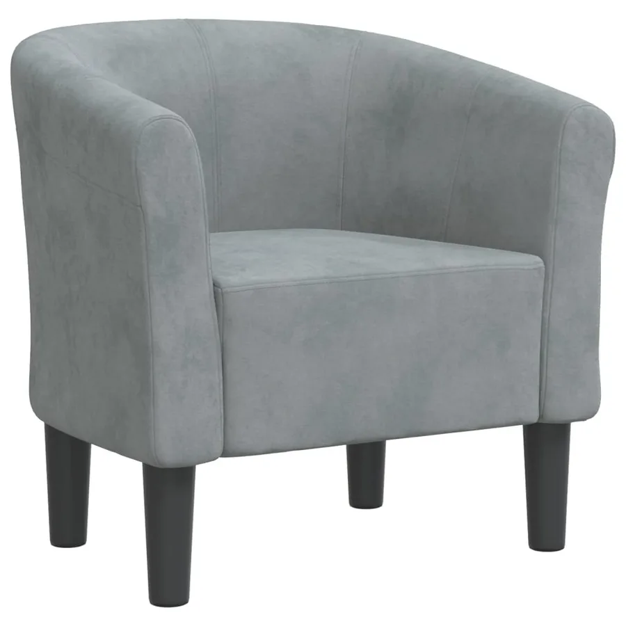 Chaise cabriolet gris foncé velours - 2