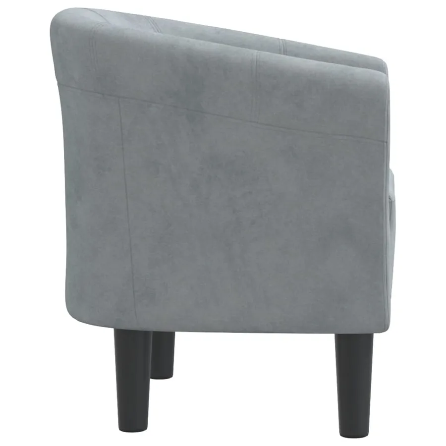 Chaise cabriolet gris foncé velours - 4