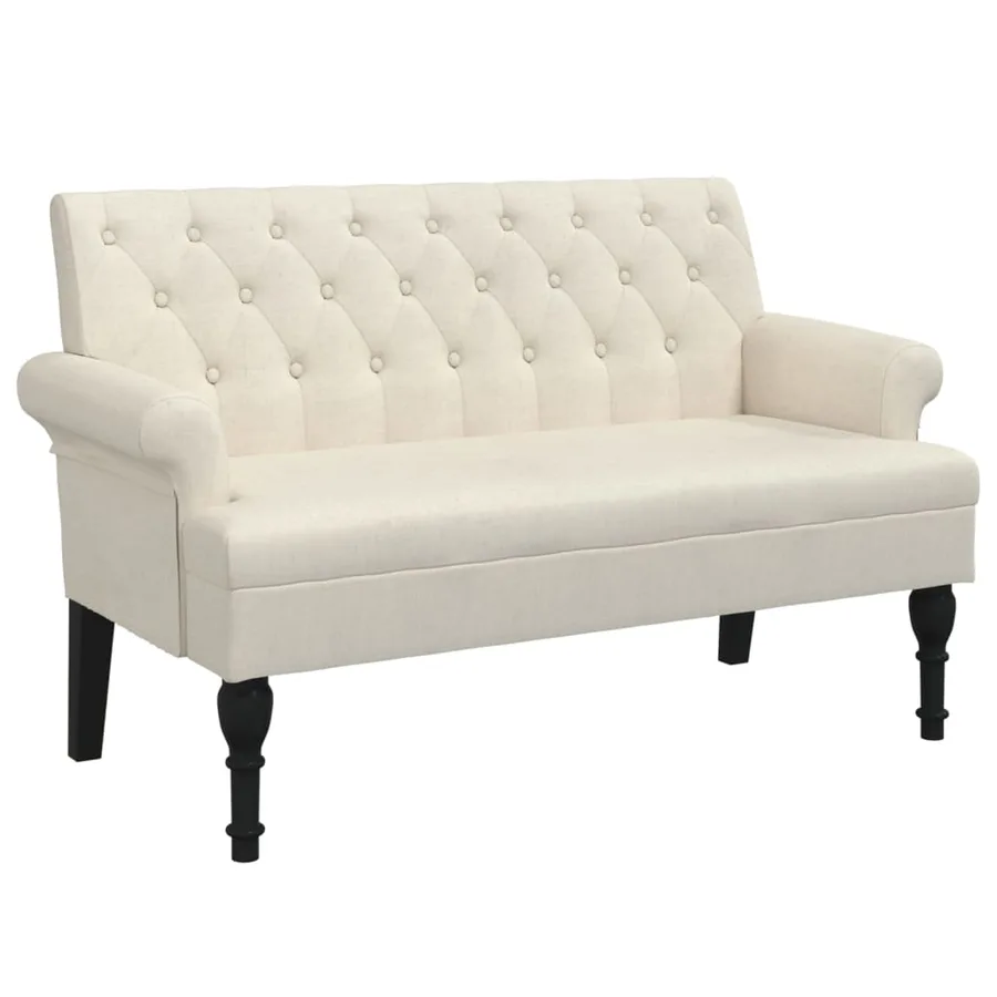 Banc avec dossier 120x62x75,5 cm lin - 2