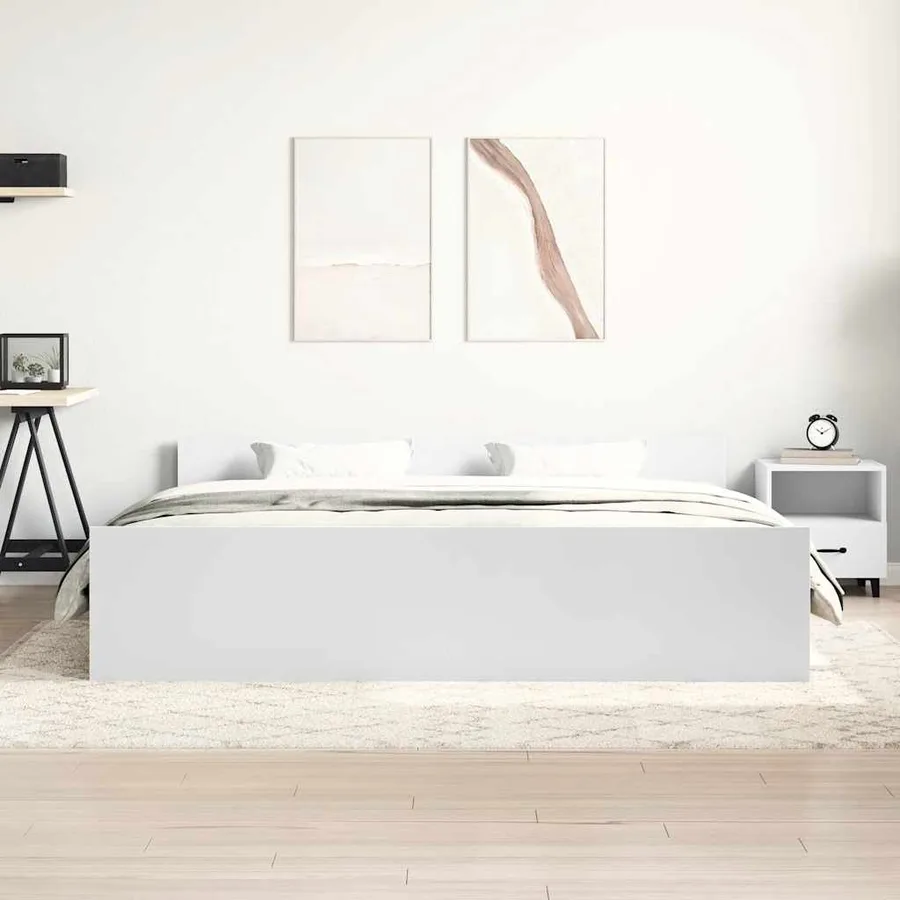 Cadre de lit sans matelas blanc 180x200 cm - 3
