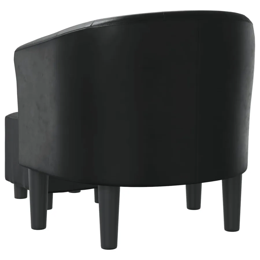 Chaise cabriolet avec repose-pied noir similicuir - 5