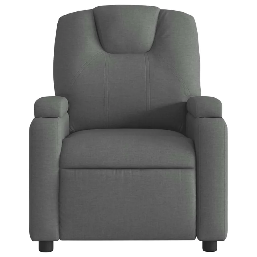 Fauteuil inclinable de massage gris foncé tissu - 7