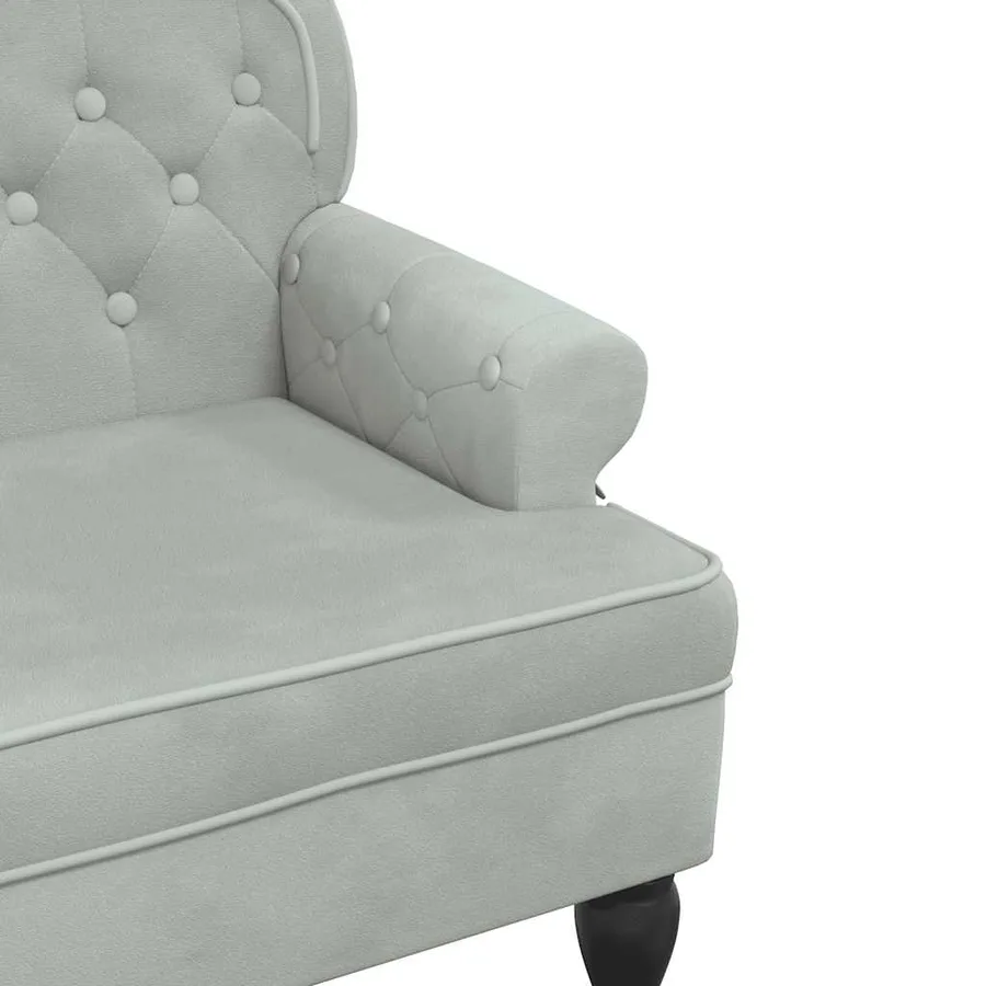 Banc avec dossier Gris clair 119,5 x 64,5 x 75 cm Velours - 6