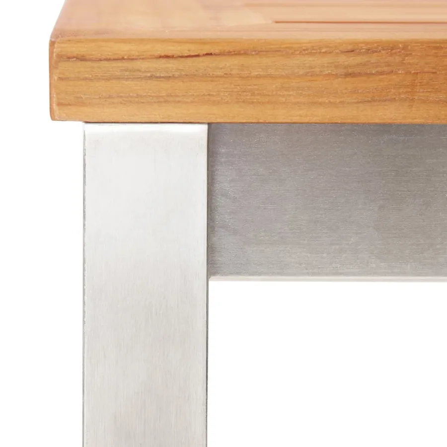 Chaises de bar lot de 4 bois d'acacia solide/acier inoxydable - 5