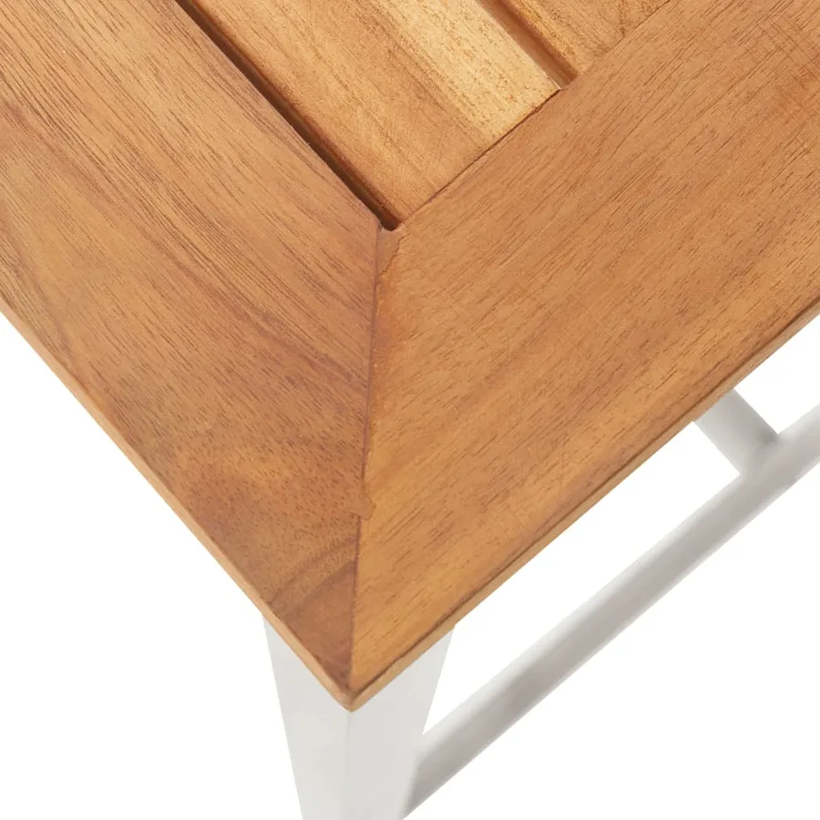 Chaises de bar lot de 4 bois d'acacia solide/acier inoxydable - 7