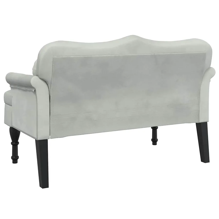 Banc avec coussins Gris clair 120,5 x 65 x 75 cm Velours - 5