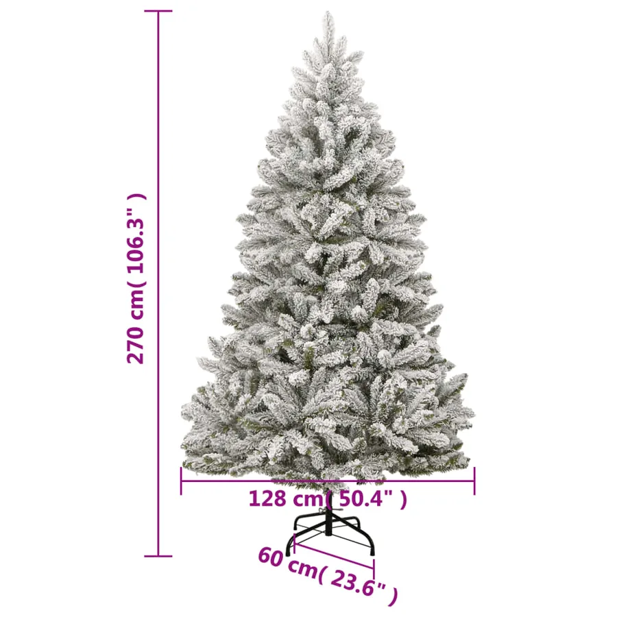 Sapin de Noël artificiel à charnières avec neige floquée 270 cm - 9